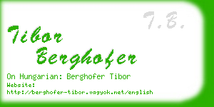 tibor berghofer business card